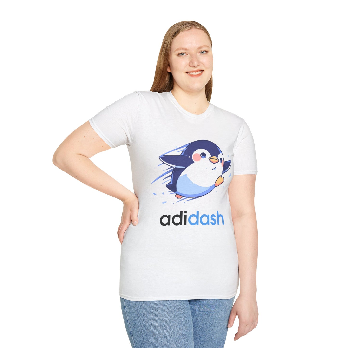 Koszulka „Adidash Penguin” – uroczy, biegnący pingwin w lekkiej, codziennej odsłonie