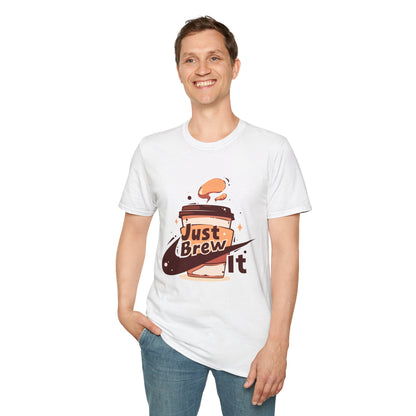 Koszulka „Just Brew It” - idealna dla miłośników kawy, którzy lubią zaczynać dzień z uśmiechem.